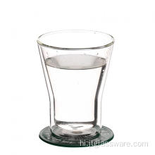 पानी के लिए डबल वॉल चश्मा और कप